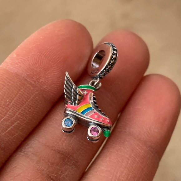 NWOT Colorful Roller Skate Wings Dangle Charm Pendant Sterling Silver 925 - Picture 6 of 16